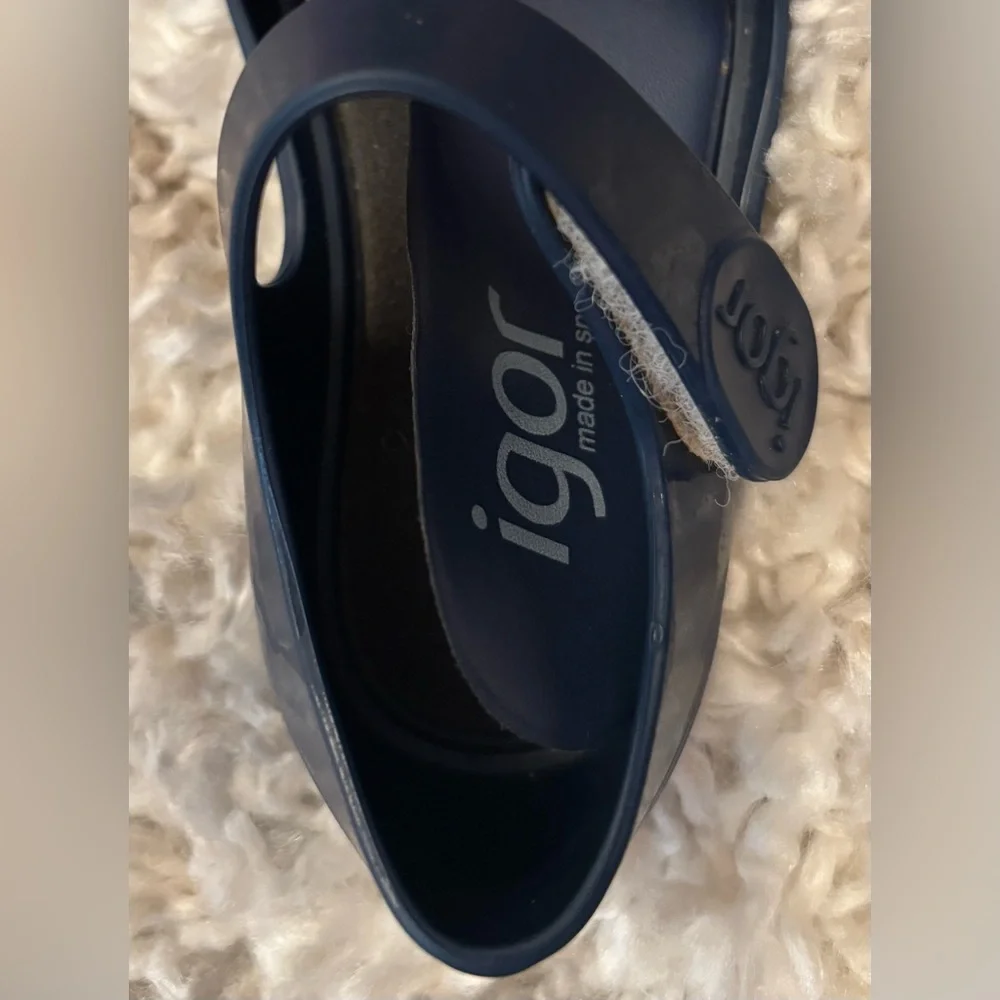 Igor Navy Blue Girls Bow Strap Dress Shoes